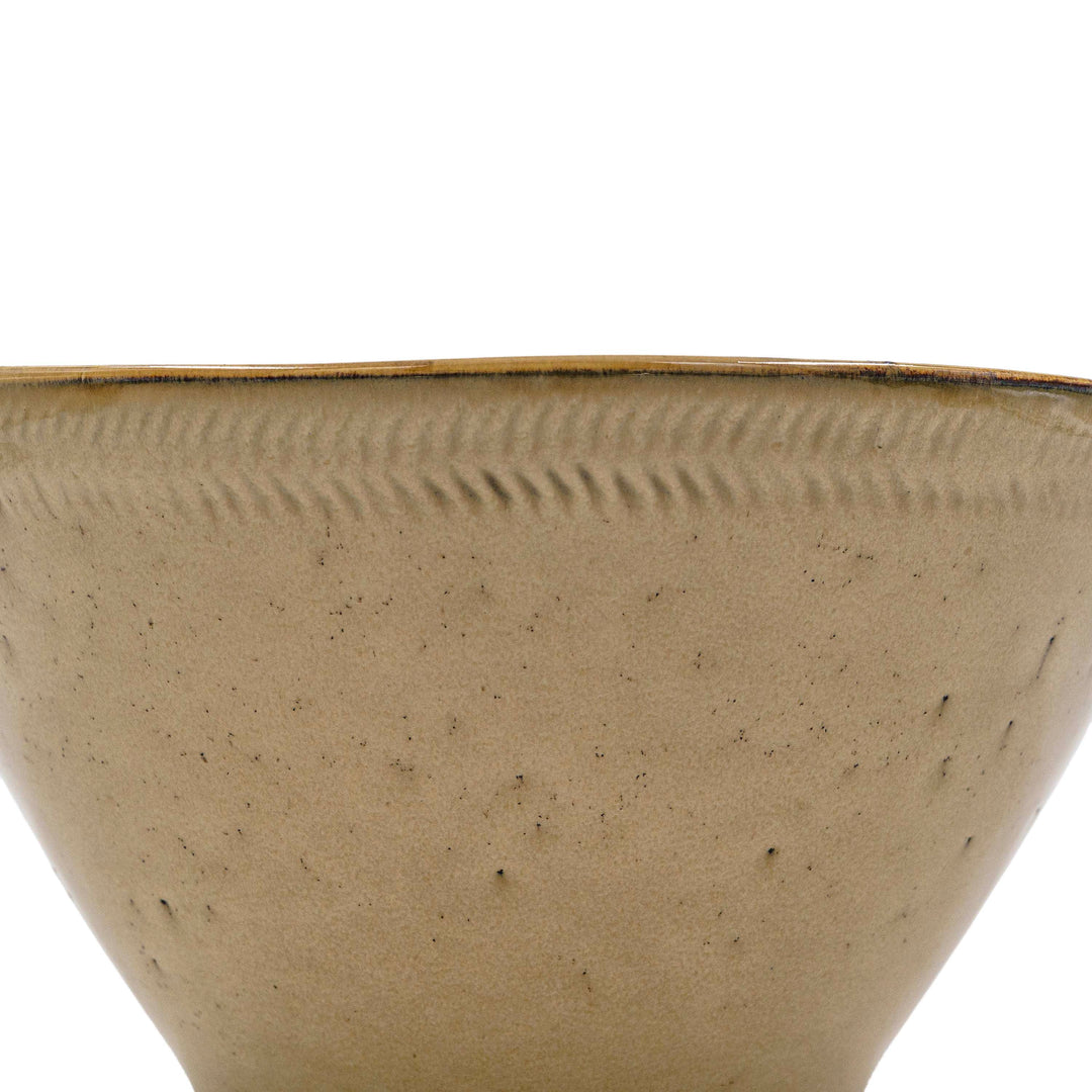 Ivory Gold Ceramic Serving Bowl