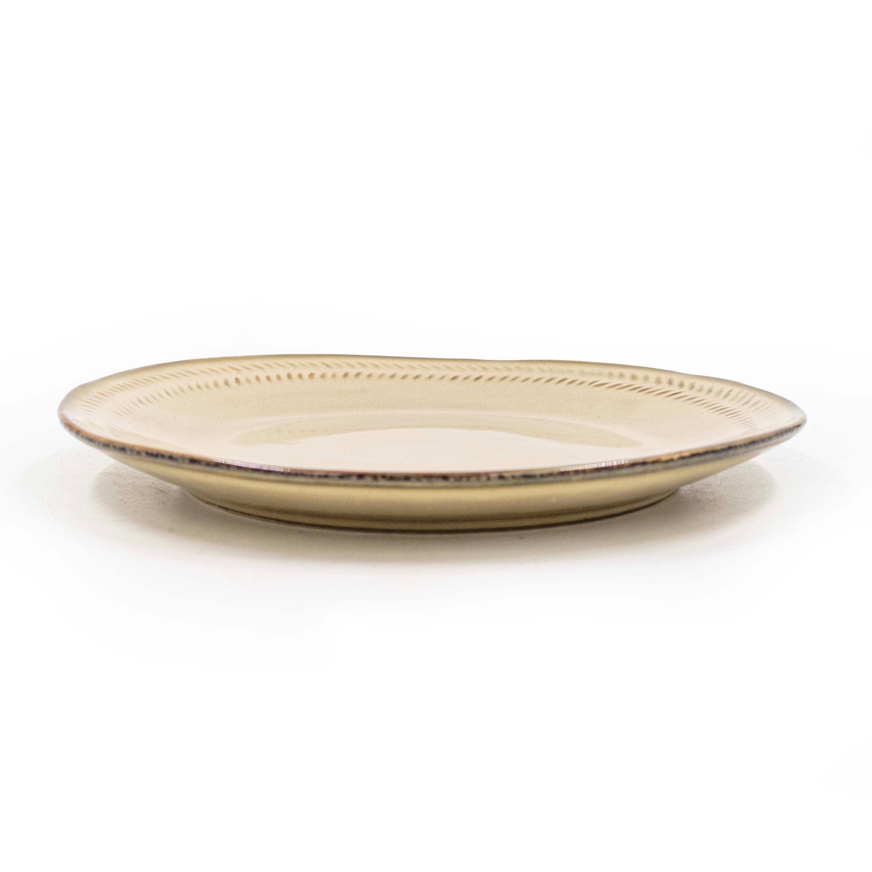 Ivory Gold Ceramic Plate