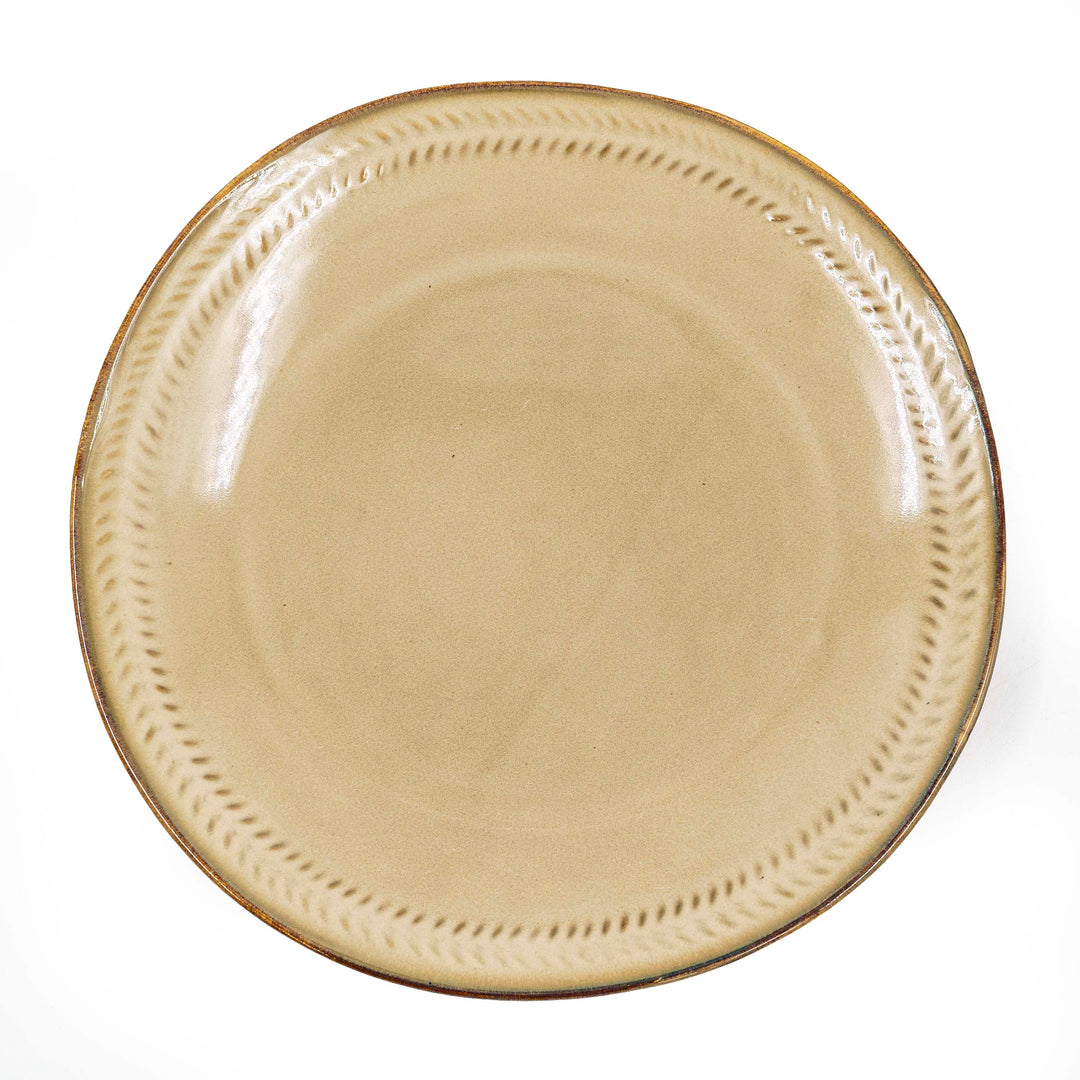 Ivory Gold Ceramic Plate
