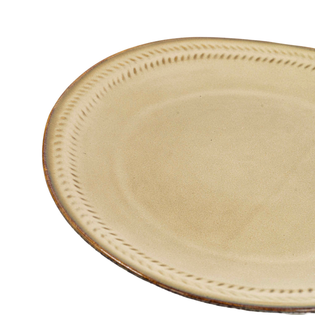 Ivory Gold Ceramic Plate