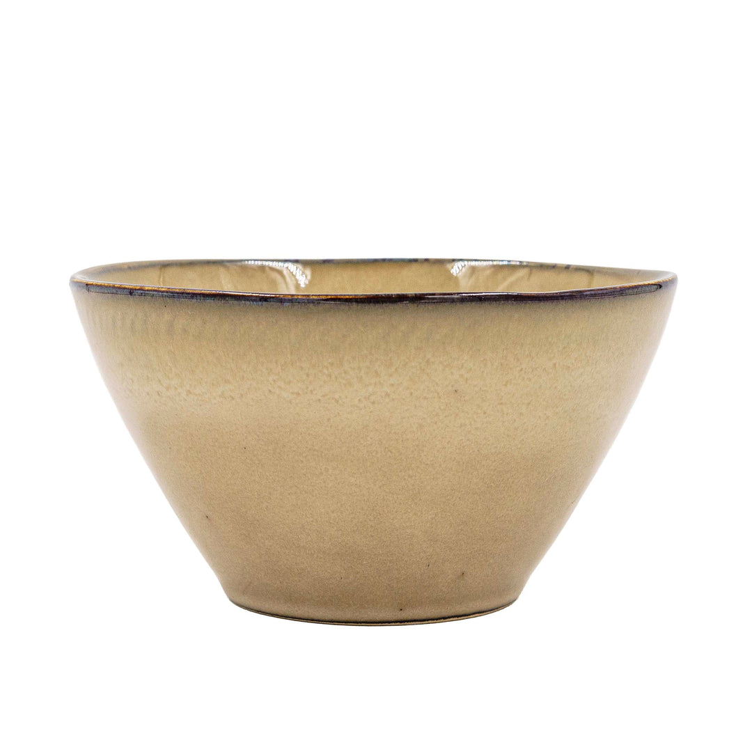 Ivory Gold Ceramic Serving Bowl