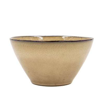 Ivory Gold Ceramic Serving Bowl
