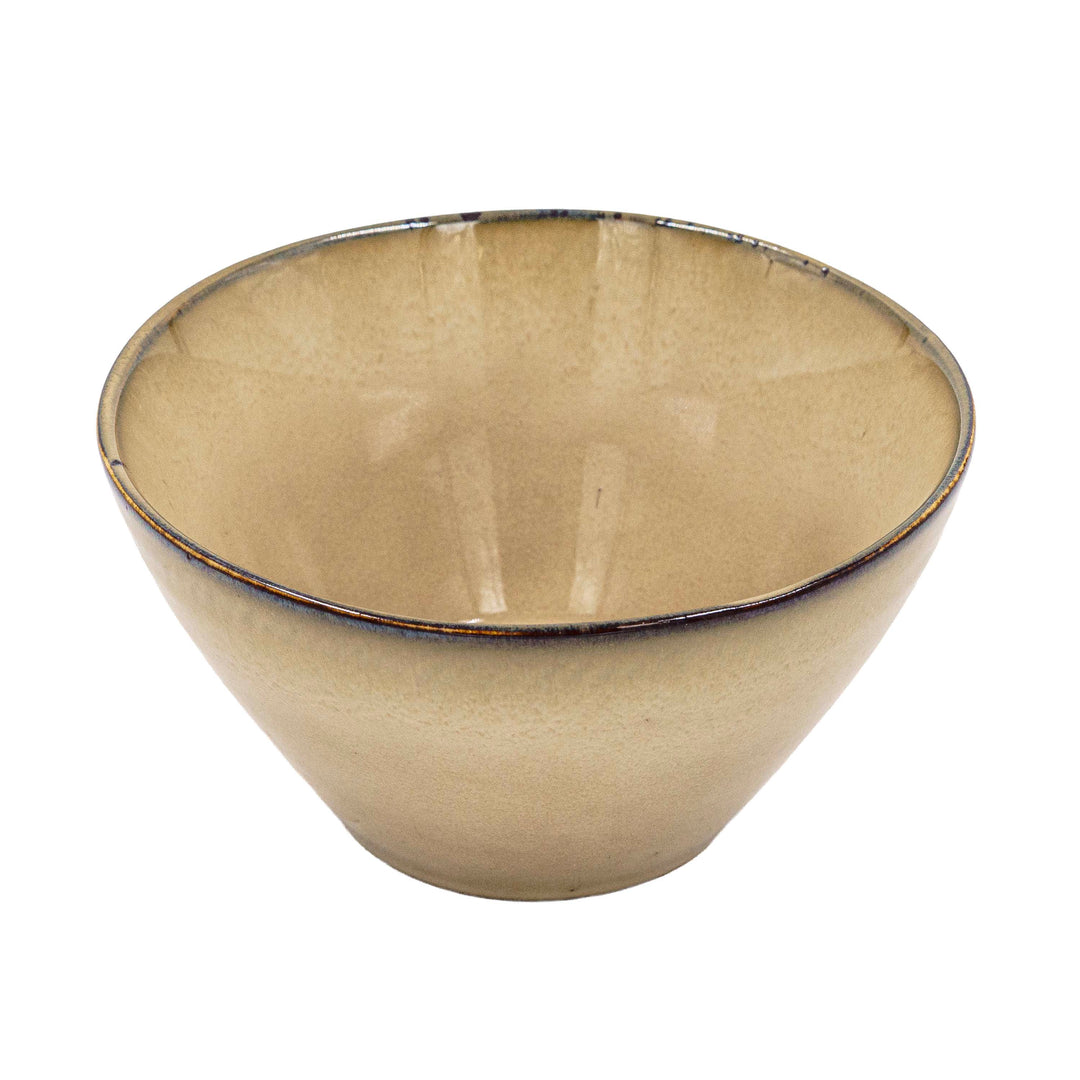 Ivory Gold Ceramic Serving Bowl
