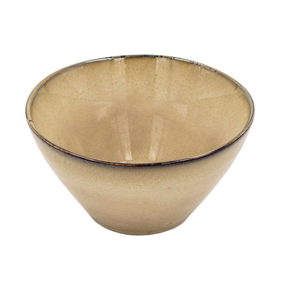 Ivory Gold Ceramic Serving Bowl