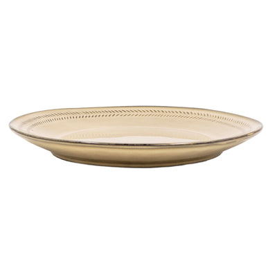 Ivory Gold Ceramic Round Plate