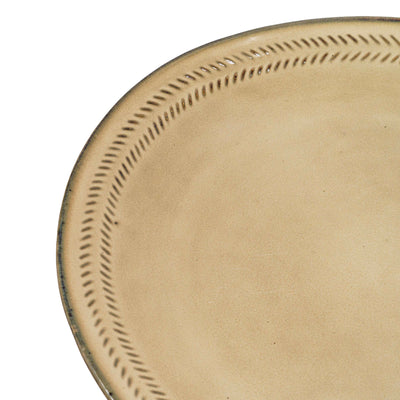 Ivory Gold Ceramic Round Plate