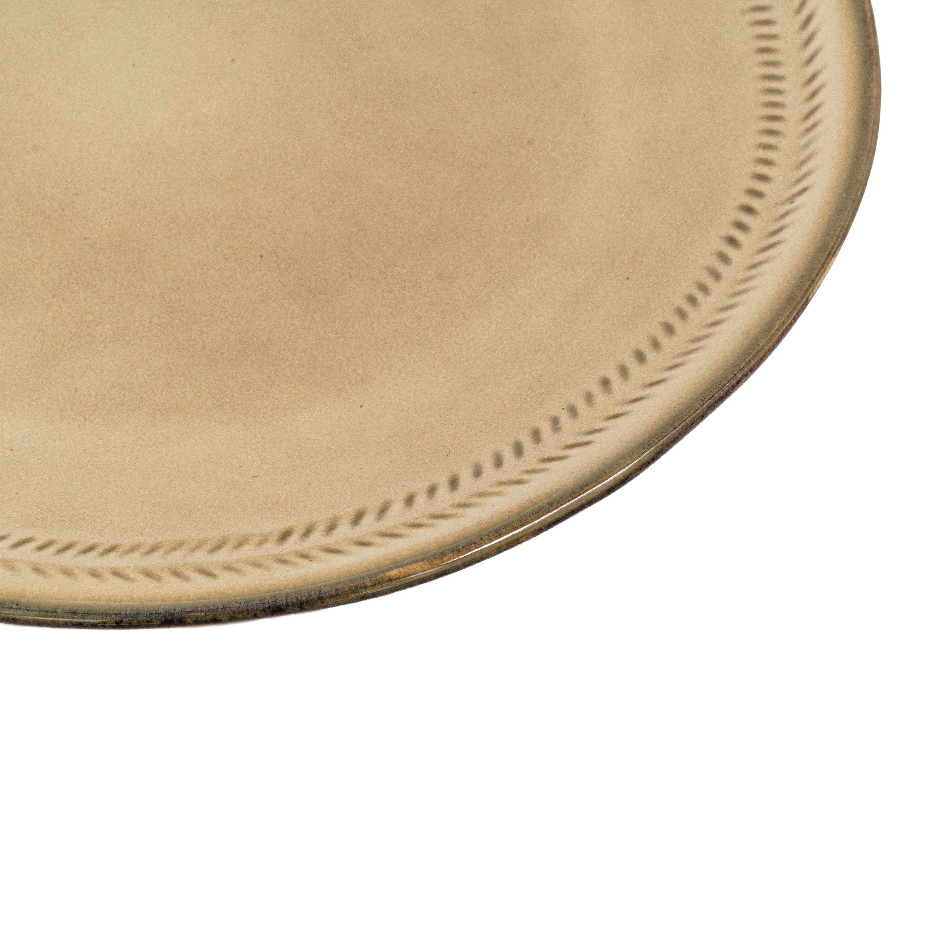 Ivory Gold Ceramic Round Plate