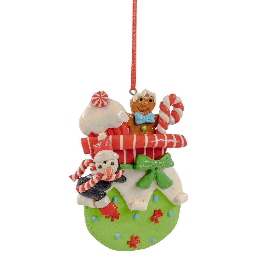 Penguin Gift Stack Hanging Ornament