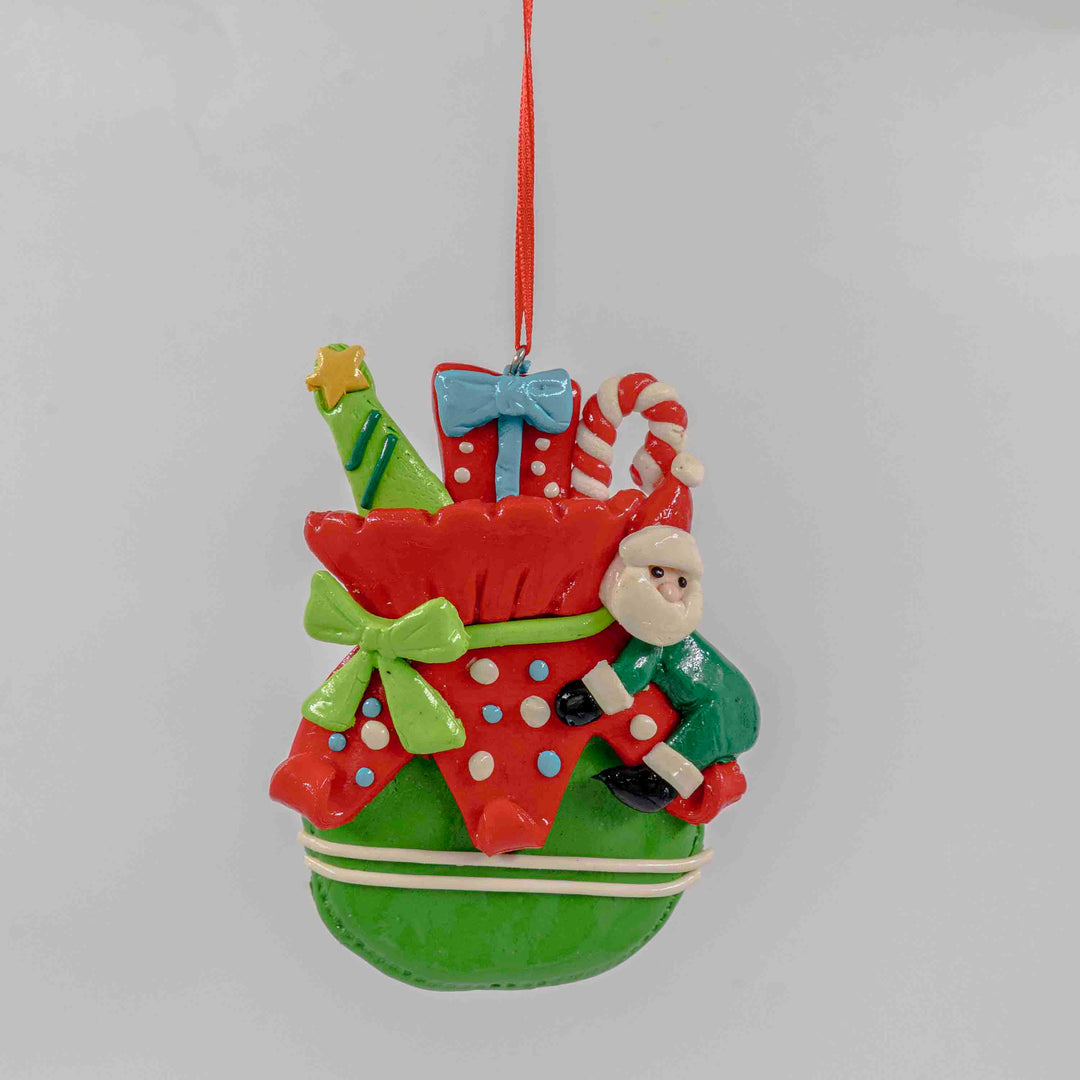Santa Gift Stack Hanging Ornament