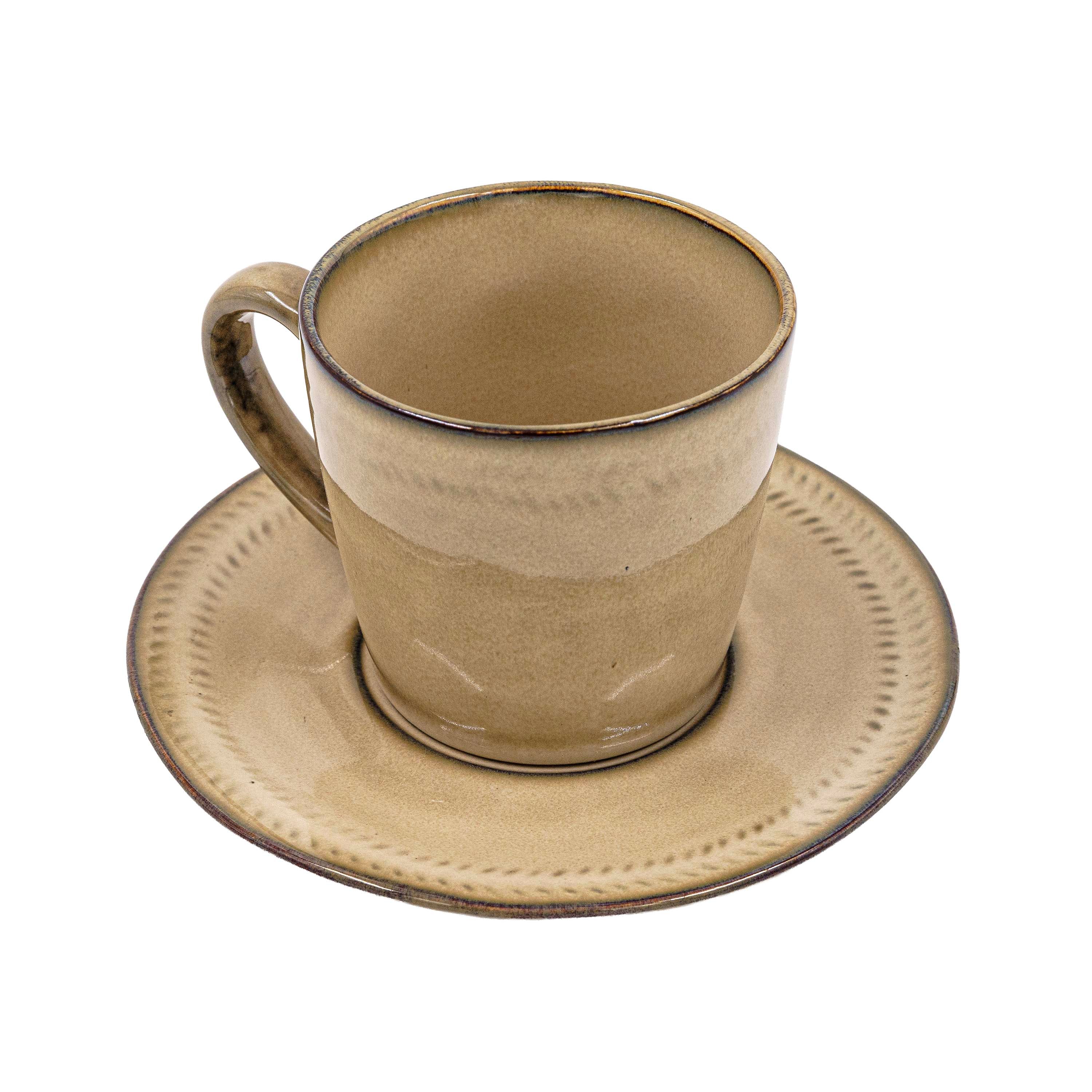 Ivory Gold Ceramic Cup Saucer Set