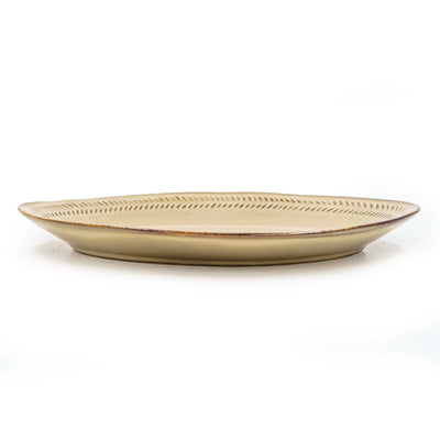 Ivory Gold Ceramic Oval Plate
