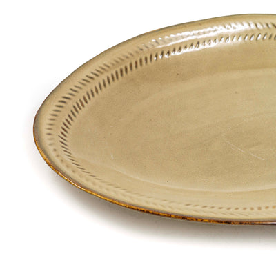 Ivory Gold Ceramic Oval Plate
