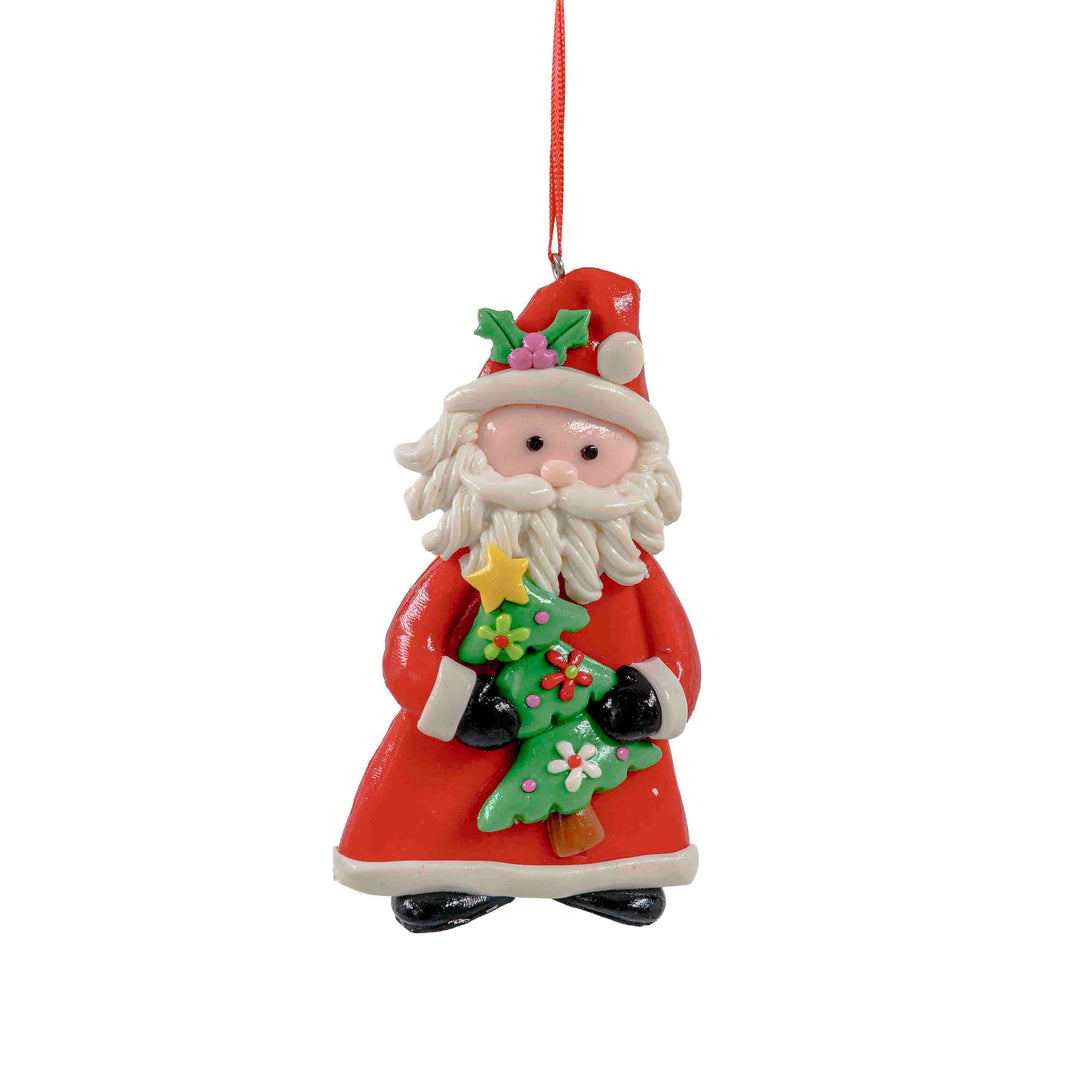 Santa with Tree Hanging Ornament