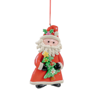 Santa with Tree Hanging Ornament