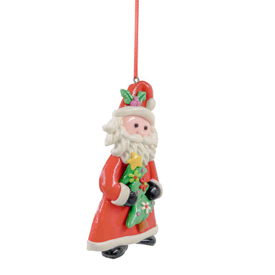 Santa with Tree Hanging Ornament
