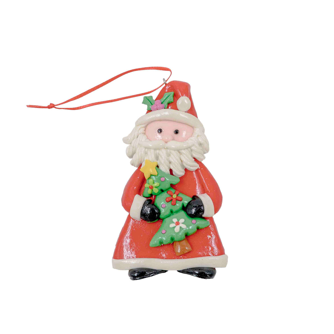 Santa with Tree Hanging Ornament