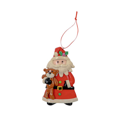 Santa with Teddy Hanging Ornament
