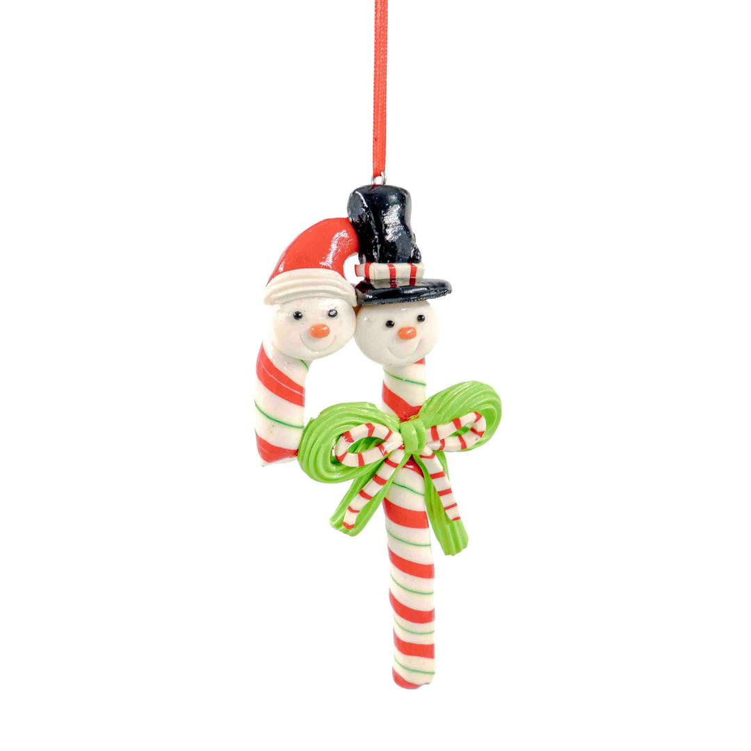 Snowman Candy Cane Hanging Ornament
