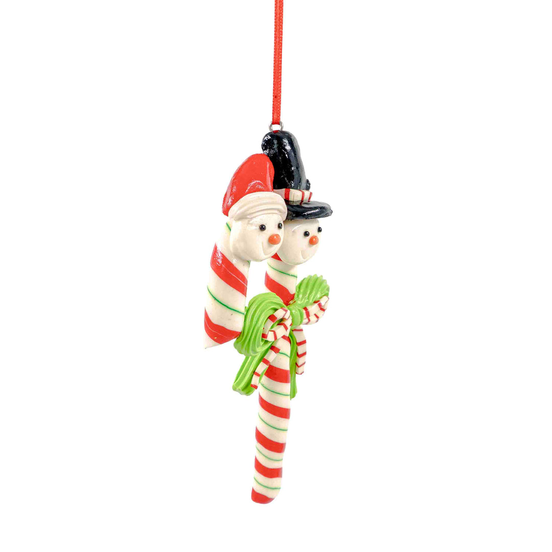 Snowman Candy Cane Hanging Ornament