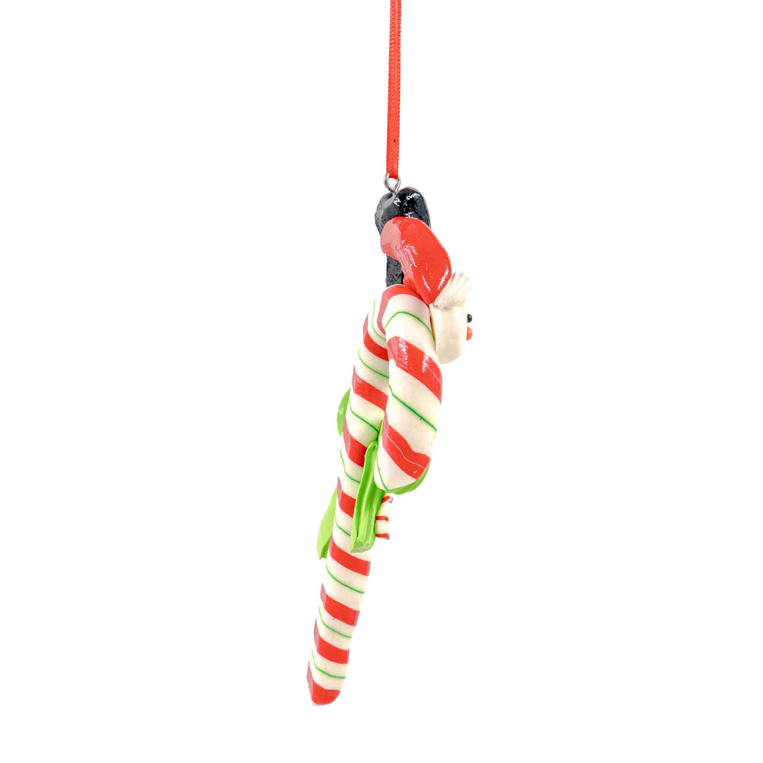 Snowman Candy Cane Hanging Ornament
