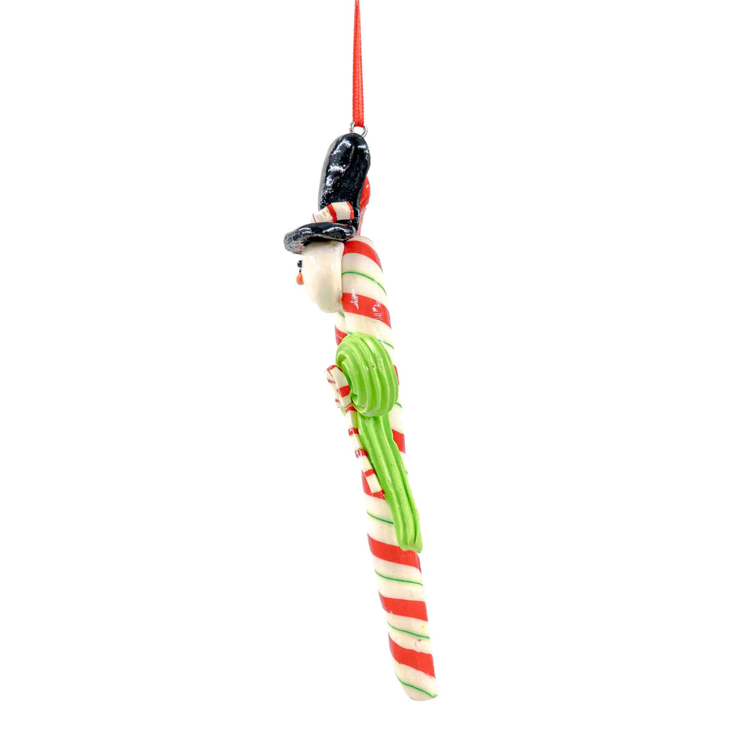 Snowman Candy Cane Hanging Ornament