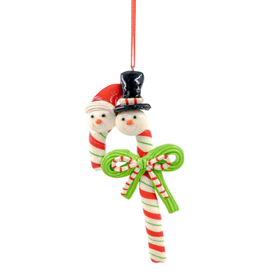Snowman Candy Cane Hanging Ornament