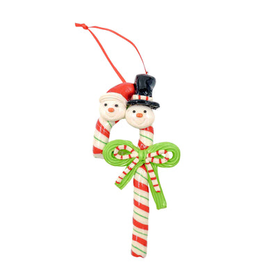 Snowman Candy Cane Hanging Ornament