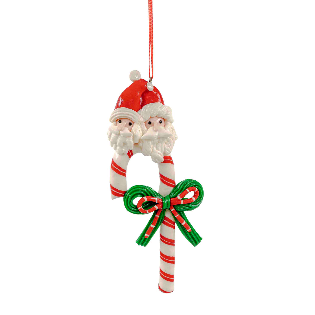 Santa Candy Cane Hanging Ornament