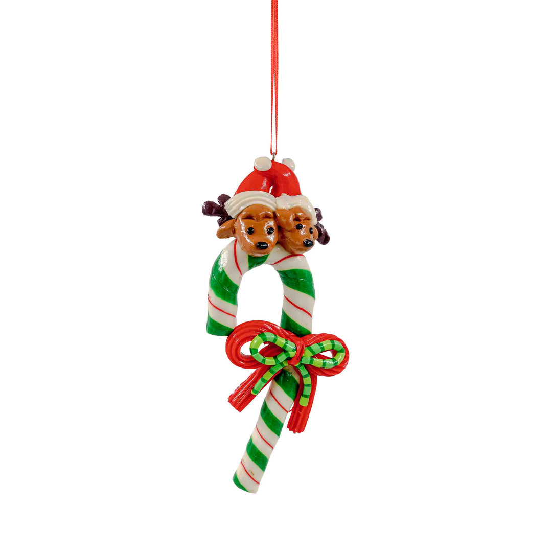 Reindeer Candy Cane Hanging Ornament