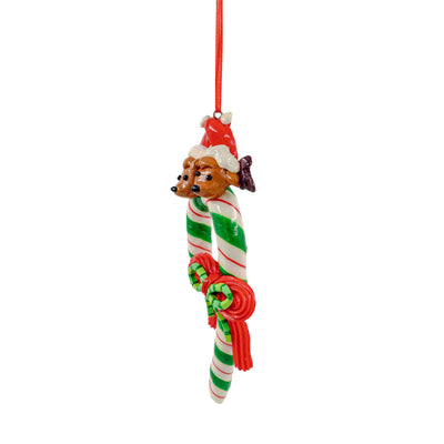Reindeer Candy Cane Hanging Ornament