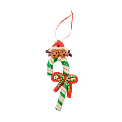 Reindeer Candy Cane Hanging Ornament