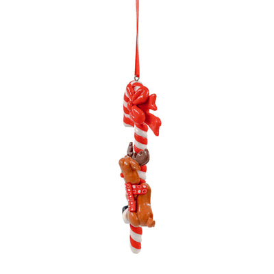 Candy Cane Hanging Ornaments with Reindeer