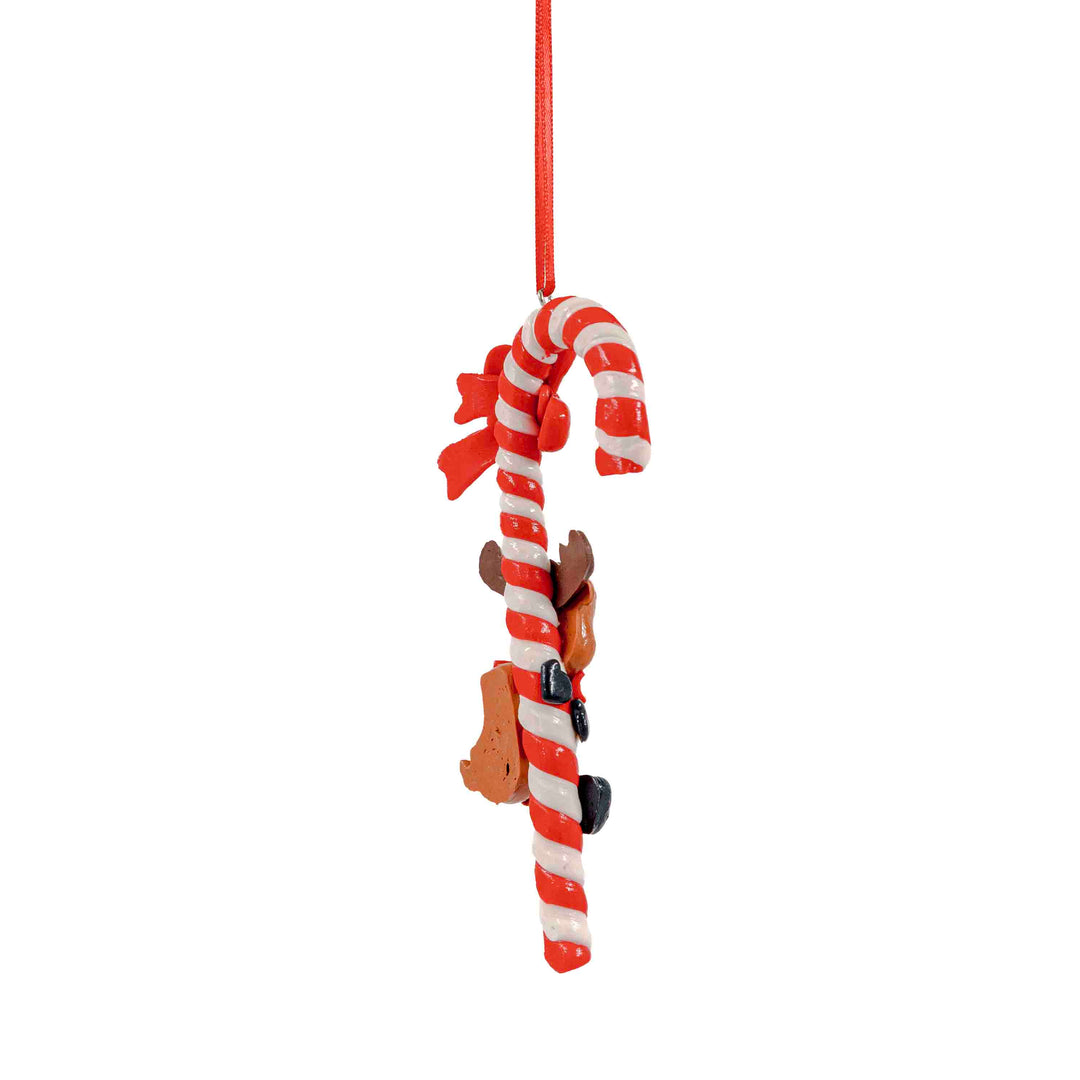 Candy Cane Hanging Ornaments with Reindeer