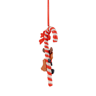Candy Cane Hanging Ornaments with Reindeer
