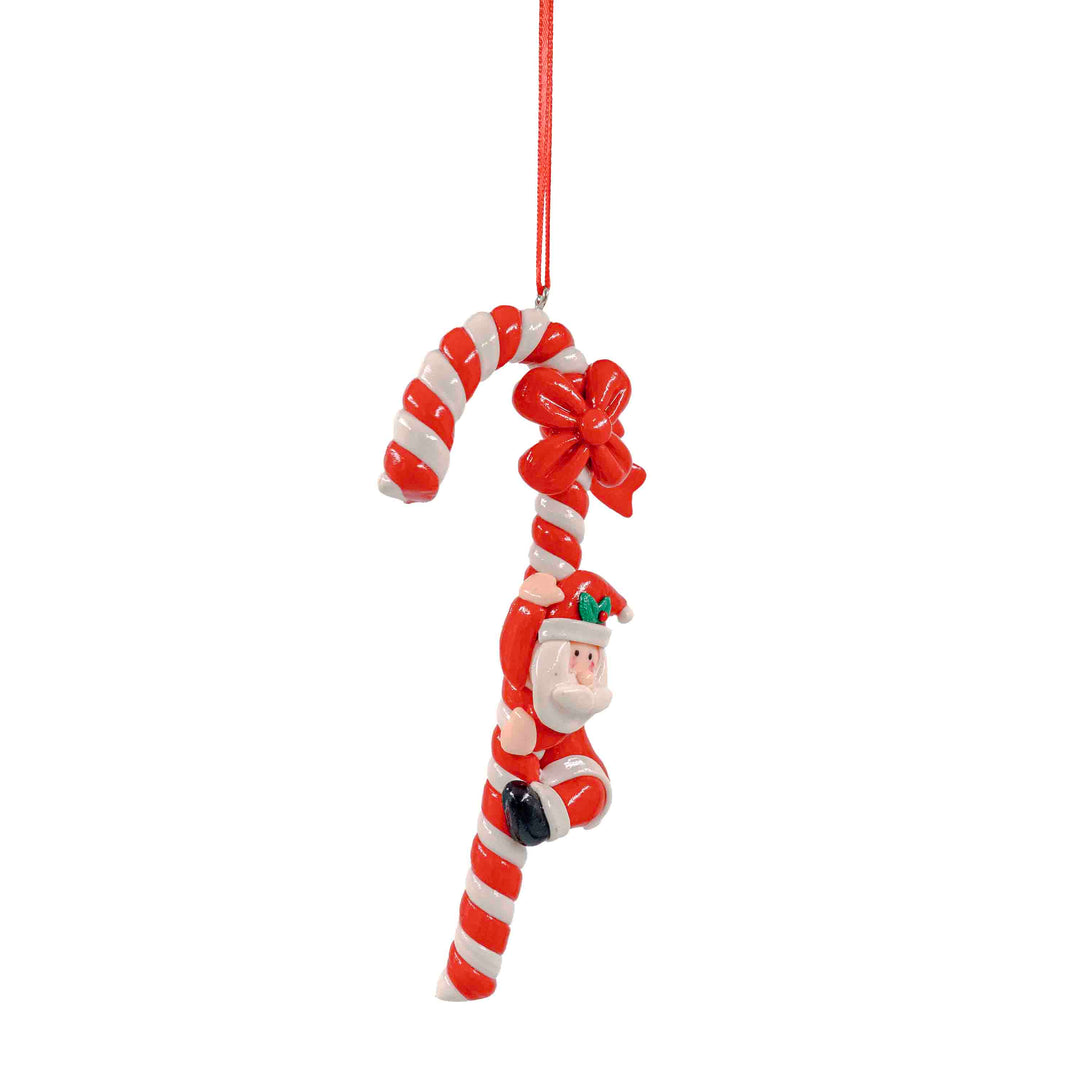 Candy Cane Hanging Ornaments with Santa