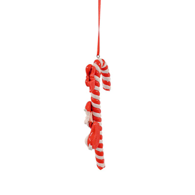 Candy Cane Hanging Ornaments with Santa