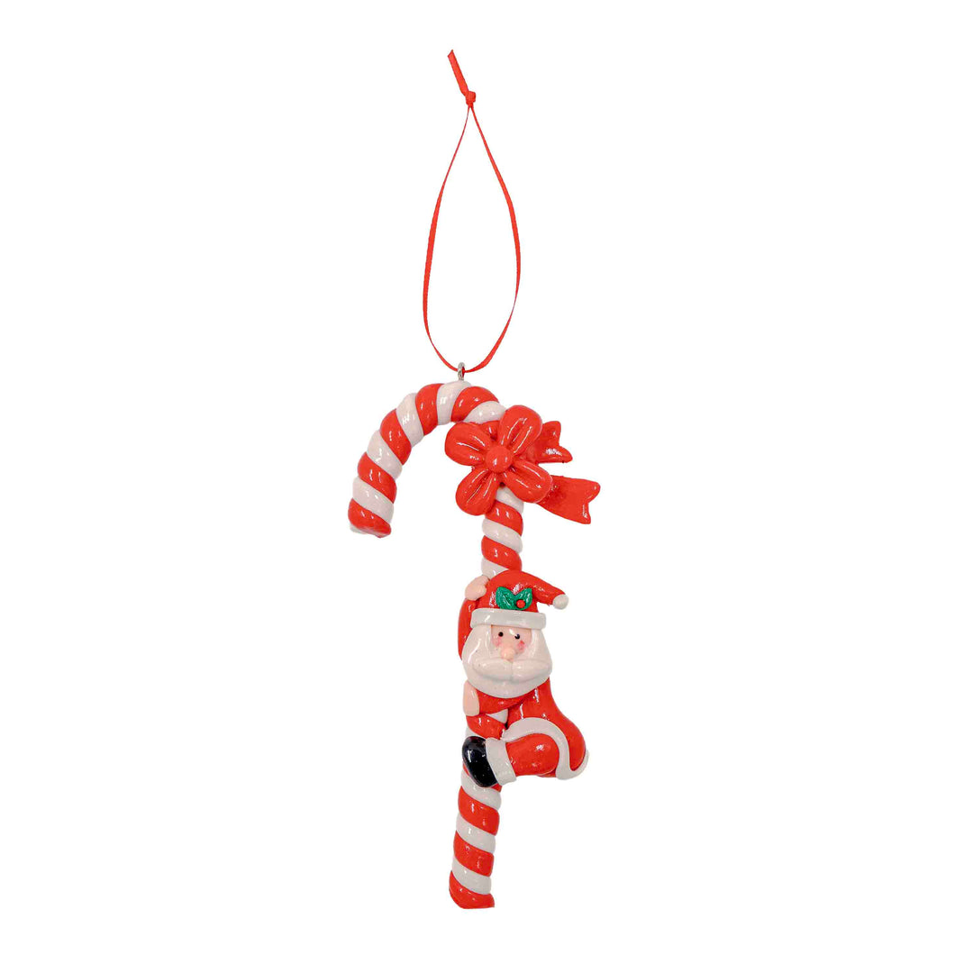Candy Cane Hanging Ornaments with Santa