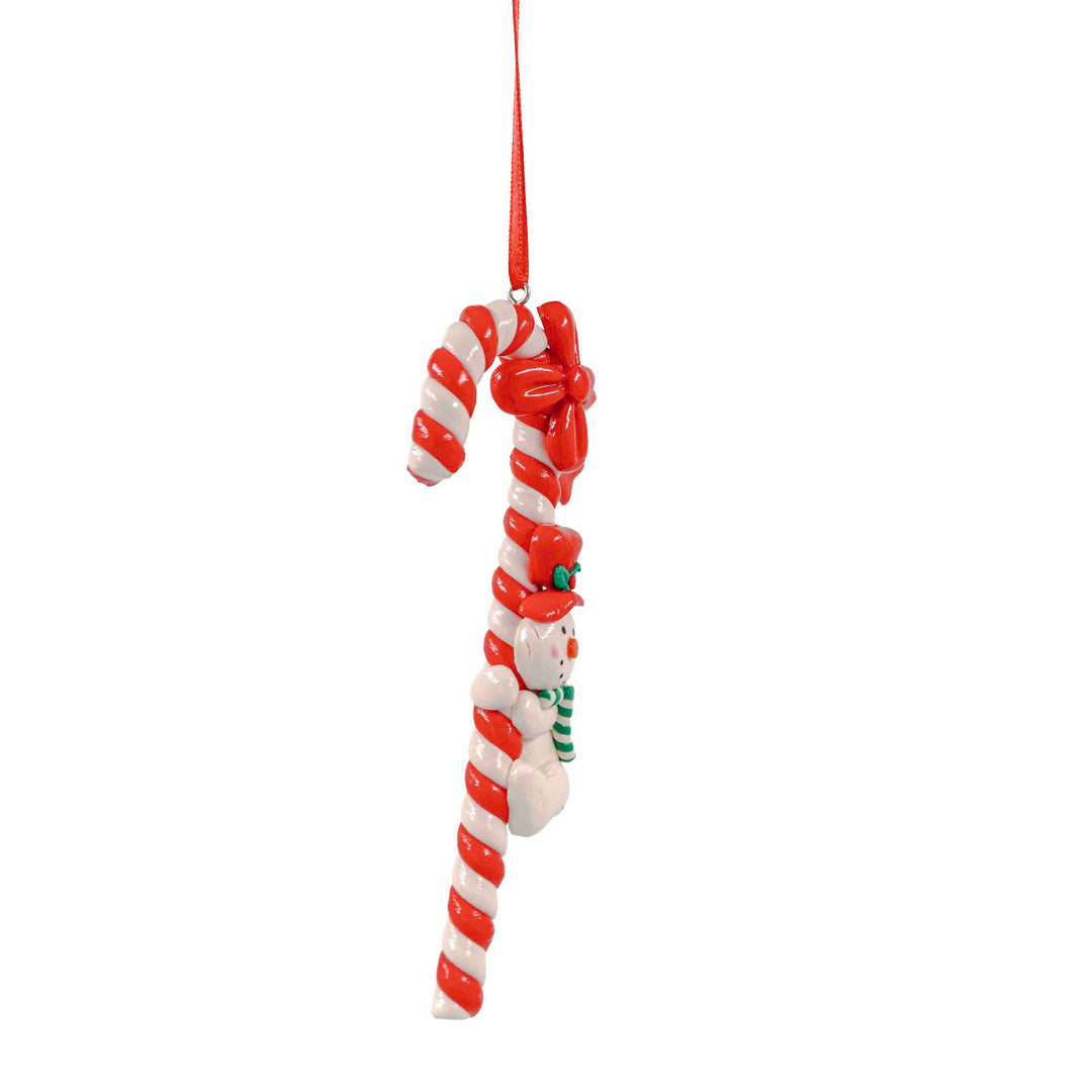 Candy Cane Hanging Ornaments with Snowman