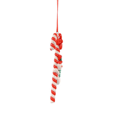 Candy Cane Hanging Ornaments with Snowman