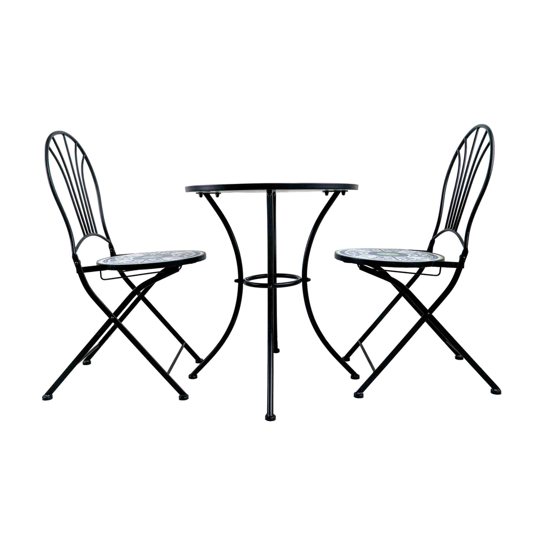 BLUE TILED GARDEN TABLE - SET OF 3