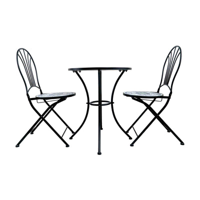 BLUE TILED GARDEN TABLE - SET OF 3