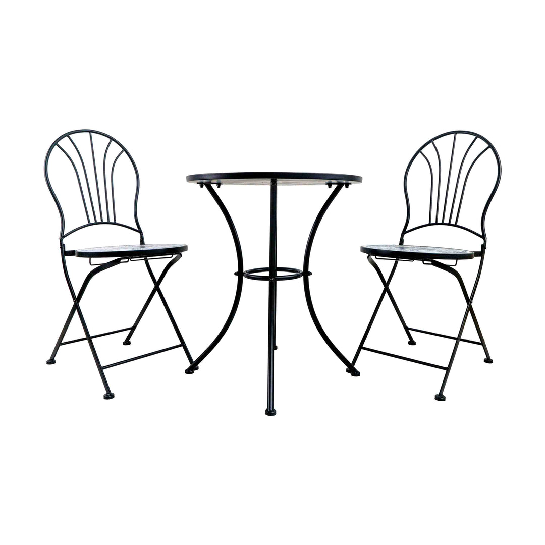 BLUE TILED GARDEN TABLE - SET OF 3