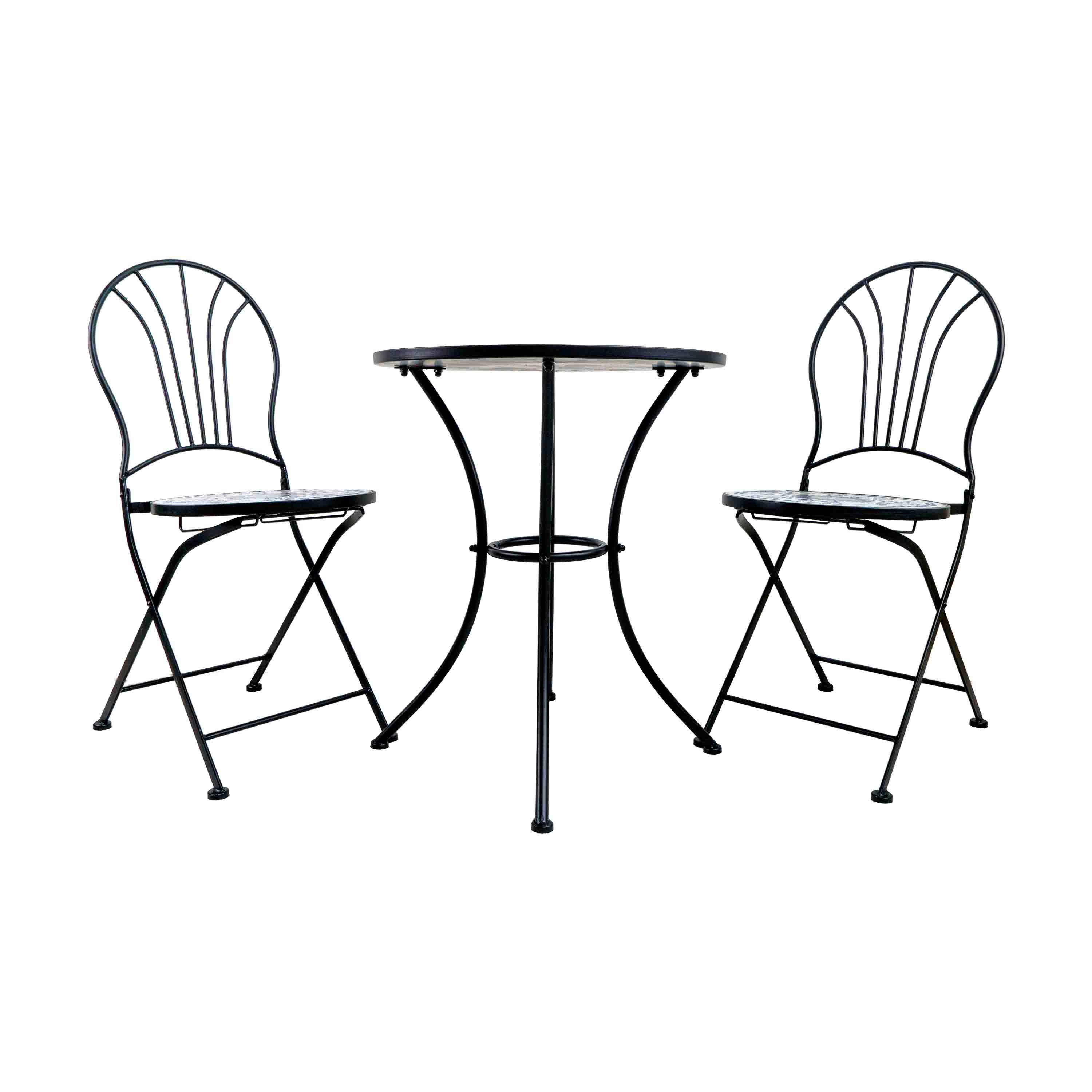 BLUE TILED GARDEN TABLE - SET OF 3