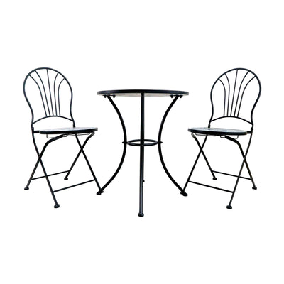 BLUE TILED GARDEN TABLE - SET OF 3