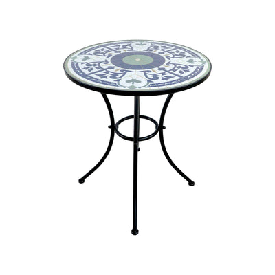 BLUE TILED GARDEN TABLE - SET OF 3