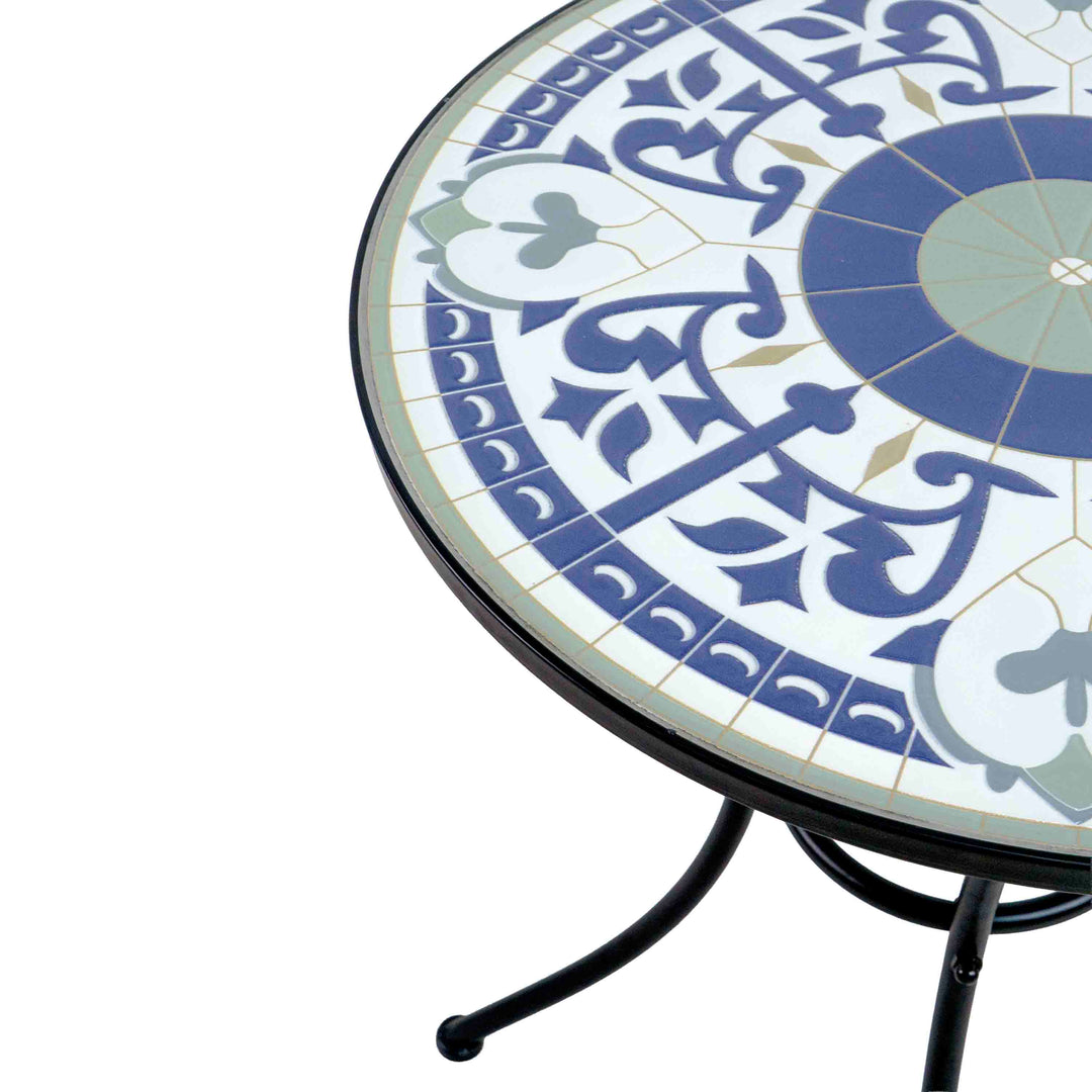 BLUE TILED GARDEN TABLE - SET OF 3