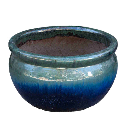 Blue Ocean Glazed Ceramic Pot