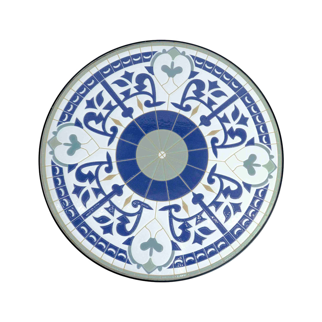 BLUE TILED GARDEN TABLE - SET OF 3