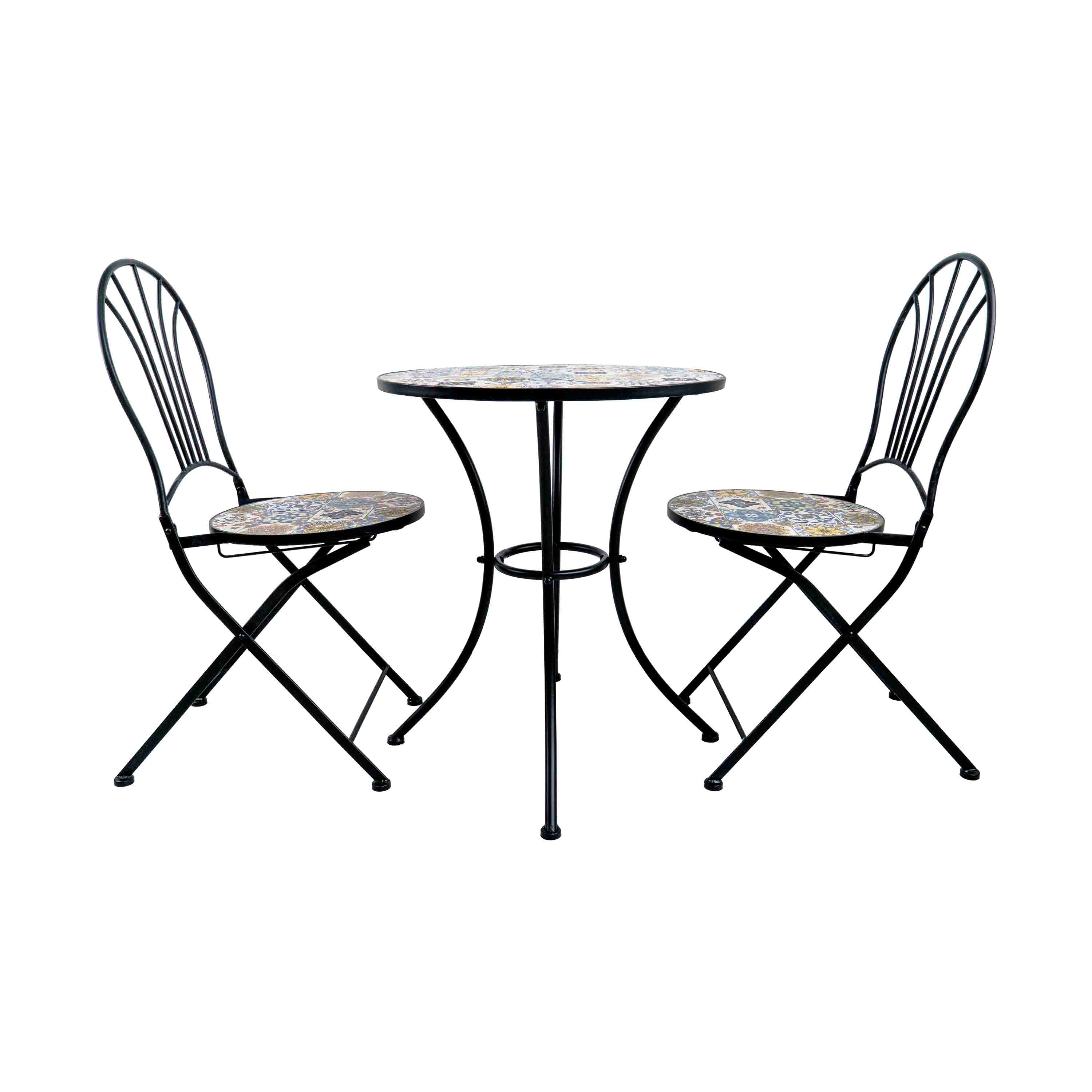 UZBEK TILED GARDEN TABLE - SET OF 3