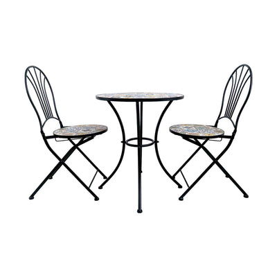 UZBEK TILED GARDEN TABLE - SET OF 3